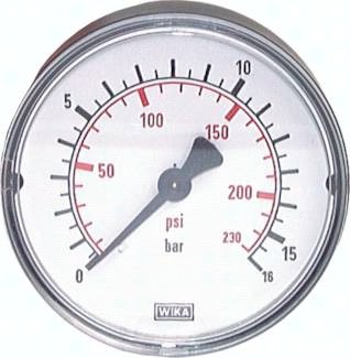 Manometer waagerecht Ø 40, Ø 50 mm(Sondergewinde), Klasse 2,5