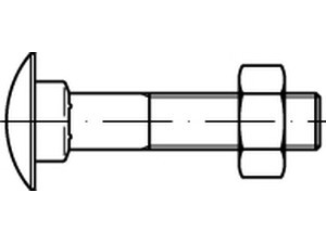 DIN 603 Flachrundschrauben mit Vierkantansatz, mit Sechskantmutter, galvanisch verzinkt