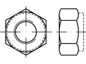 ISO 7040 8 Sechskantmuttern mit Klemmteil, mit nichtmetallischem Einsatz, hohe Form, galvanisch verzinkt