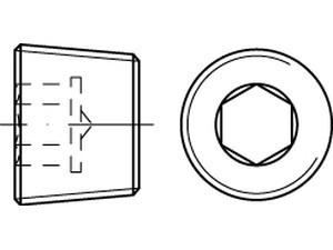 DIN 906 Verschlussschrauben mit Innensechskant, mit kegeligem Feingewinde, A4