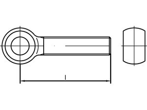 DIN 444 Form LB Augenschrauben, langes Gewinde, 4.6 galvanisch verzinkt