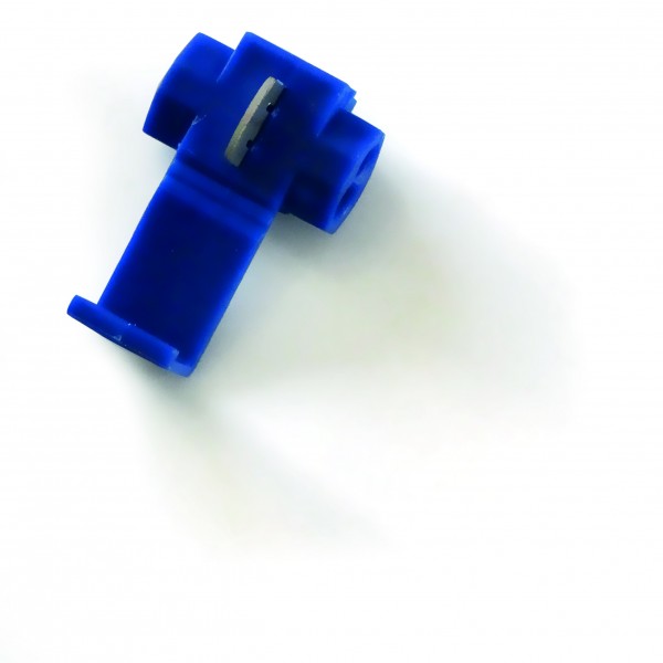 Abzweigverbinder isoliert, single tap, blau