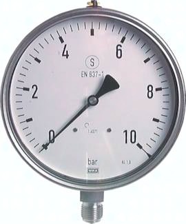 Sicherheitsmanometer senkrecht Ø 160 mm, Klasse 1.0