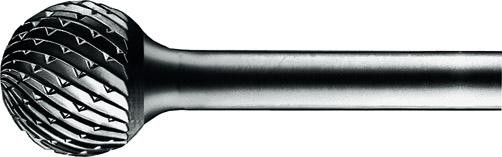 Hartmetall-Frässtift mit 6-mm-Schaft, Kugelform KUD, Zahnung 3