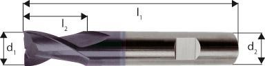 Vollhartmetall-Schaftfräser – kurz, Typ N, 6535-HB, VHM, Oberfläche TiAIN-beschichtet, mit Zentrumschnitt