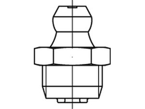 DIN 71412 A Kegelschmiernippel, kurz, mit Sechskant, Kegelkopf gerade/axial, mit Rohrgewinde, galv.