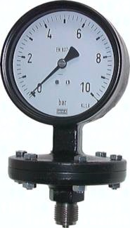 Plattenfedermanometer Ø 100 mm, Robustausführung, Klasse 1.6