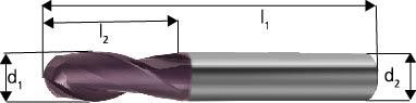 Vollhartmetall-Radiusfräser – kurz, Typ N, Werksnorm, VHM, Oberfläche TiAlN-beschichtet
