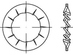 DIN 6798 Fächerscheiben, innengezahnt, Form I, galv. verzinkt