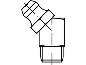 DIN 71412 B Kegelschmiernippel, kurz, mit Sechskant oder Vierkant, Kegelkopf 45°, Kegelgewinde, galv