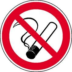 Rauchen verboten, nicht langnachleuchtend