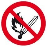 Feuer, offenes Licht und Rauchen verboten, nicht langnachleuchtend